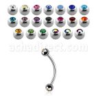 bne2c 316l steel eyebrow banana with 3mm bezel jewel ball