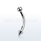 bnebcn 316l steel eyebrow banana with 3mm cone ball sidewards
