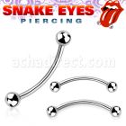 bnebl 316l steel snake eye piercing banana with 3mm ball