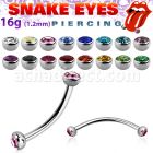 bnehjbl 316l steel snake tongue banana w 3mm bezel balls