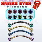 bnekcl anodized 316l steel snake eye banana w 3mm bezel ball