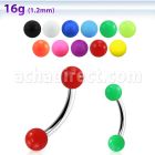 bnesab 316l steel eyebrow banana w acrylic solid colored ball