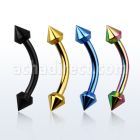 bnetne anodize 316l steel eyebrow banana w special shaped cone