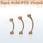 bnettb4 rose gold steel eyebrow banana w 2 4mm balls