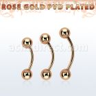 bnettb5 rose gold steel eyebrow banana w 2 5mm balls