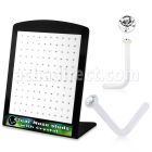 board w 120 acrylic nose studs w 1.5mm clear crystals