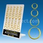 br310rg board of silver hollow tube ear hoop w 18k gold plating
