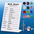 br943 silver birth stone earstuds with 1 5mm round crystal top
