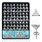 brcztr silver ear stud with clear prong set triangle cz stones