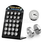 bripf6 board of steel fake plugs w ferido swarovski crystals