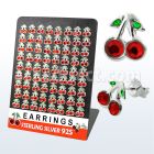 brmchc sterling silver earring stud with crystal cherry tops