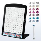 brnbpmm7 display w silver nose bone w mixed pong set crystals