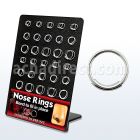 brnhm5 board of silver endless nose hoops with diameter 8 12mm