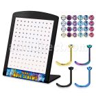 brnstc anodized 316l steel nose screw with colored crystal top