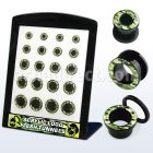 brpg101 board w screw fit flesh tunnel with green camouflage