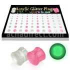 brpg164 board of 3 12mm acrylic glitter luminous plug