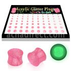brpg164 board of 3 12mm acrylic glitter luminous plug