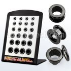 brpg18 board of anodized rounded steel screwfit flesh tunnel