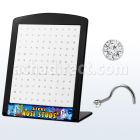 brs104 316l steel nose screw with 2mm clear crystal top