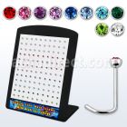 brs115 316l steel nose screw w bezel crystalic half ball top