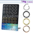 brsegh10 board w black rose gold steel hinged segment ring 1.6mm