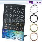 brsegh25 pvd plated 316l steel hinged segment rings 30pcs
