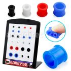 brsi display with 24 pcs of 3 10mm silicon flesh tunnels