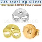 but925 one pair of 18k gold plated silver butterfly