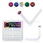 bxa20 clear acrylic nose stud with ab colored crystal top