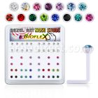 bxa37 box w 120 bio  flex nose studs w 2mm crystals