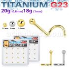 bxuns5 box w titanium g23 nose screws 20g w 2mm ball shaped tops