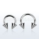 cbecn5 316l steel circular barbell 16g 1 2mm with two 5mm cones
