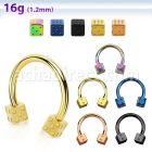 cbetdi anodized 316l steel circular barbell with 3mm dice