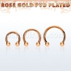 cbettb25 rose gold steel circular barbell w 2 2.5mm balls