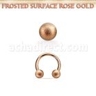cbettfo4 rose gold steel circular barbell 4mm frosted steel ball