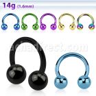 cbtb anodized 316l steel circular barbell with a 5mm ball