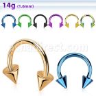 cbtcn anodized 316l steel circular barbell with a 5mm cone