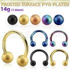 cbtfo4 anodized 316l steel circular barbell w 4mm frosted balls