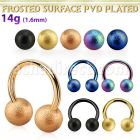 cbtfo6 anodized steel circular barbell w 6mm frosted steel ball