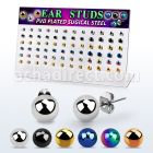 dacb229 display w 36 ball shaped plain anodized steel ear stud