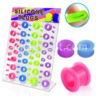 dapg33 display board of neon colored silicone flesh tunnel