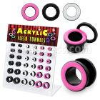 dapg60 board of 4 12mm acrylic screwfit tunnel colored rim