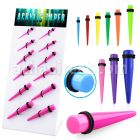 dapg82 board of solid colored acrylic tapers with rubber o ring