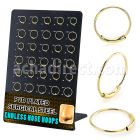 dend2 gold pvd 316l steel endless nose rings display 30