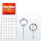 dnbr1 box of silver nose bones with 2mm balls on slave hoop