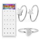 dnsm299 silver seamless nose rings star heart butterfly 24