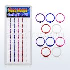 dnsm41 box w assorted color plated silver noose hoop 8 10mm