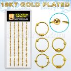 dnsm43 box w gold plated balinese wire design silver nose hoop