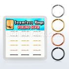 dnsm45 bow w silver seamless nose hoops w assorted plating