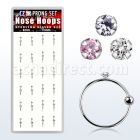 dnsm48 box w silver noose hoop w a 1 5mm prong set round cz top